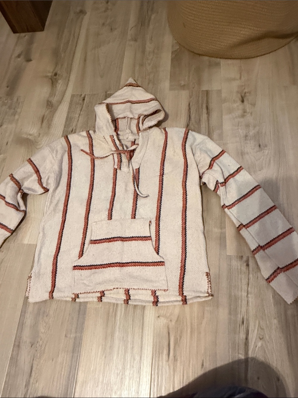 size medium knit white multicolor striped sweater